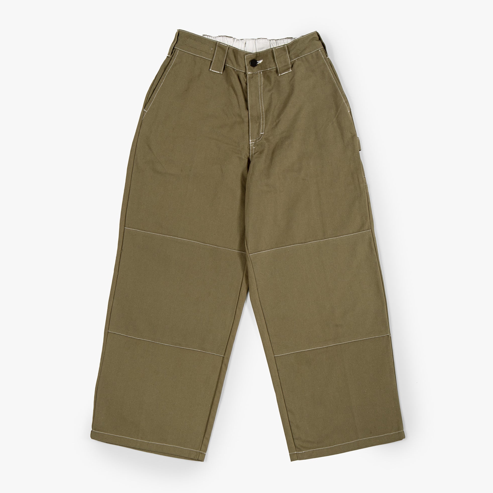 Poetic Collective Sculptor Pants - Olive / White Stitch | Medium