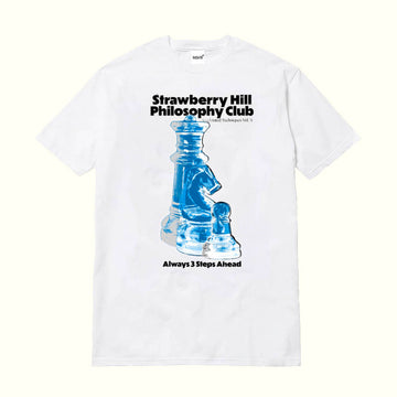 Strawberry Hill Philosophy Club '3 Steps Ahead' T-Shirt - White