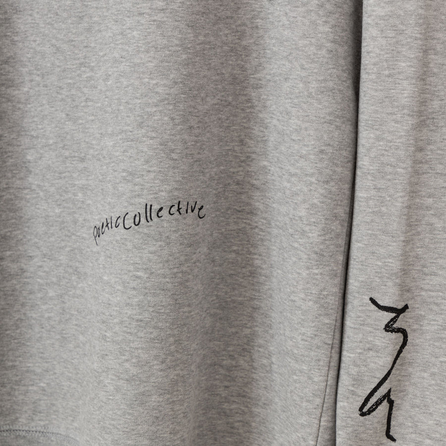 Poetic Collective Scribble Crewneck Sweatshirt - Heather Grey
